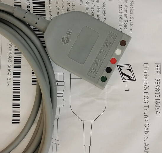 For 989803160641 Philips Efficia 3/5 ECG Trunk Cable AAMI/IEC 12-pin Defibrillators