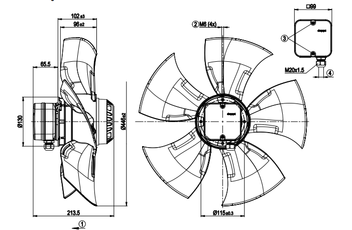 A4D450-AO14-01 EBMpapst Fan Axial