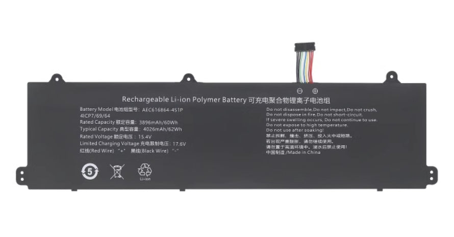 Replacement Mechrevo 16 Pro 16-7602 AEC616864-4S1P 60Wh Battery