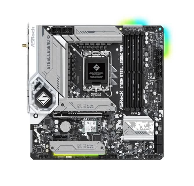 ASRock B760M Steel Legend LGA 1700 192GB 13th&12th Gen M-ATX Motherboard
