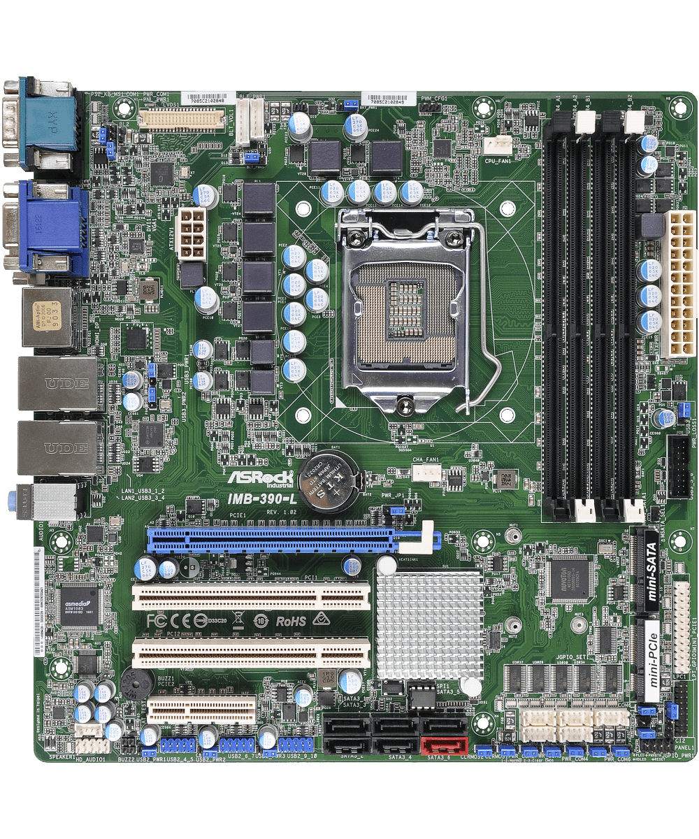 ASRock MB IMB-390-L Q170 LGA1151 Max64GB DDR4 PCIe Micro-ATX Retail