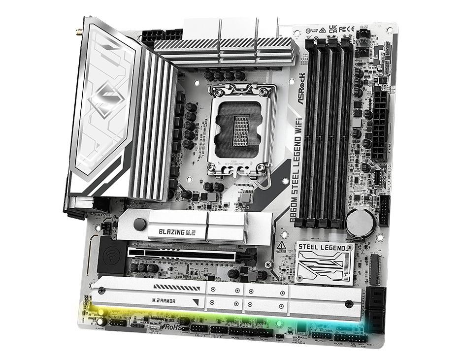 ASRock MB B860M Steel Legend WiFi B860 LGA1851 Max256GB DDR5 Micro