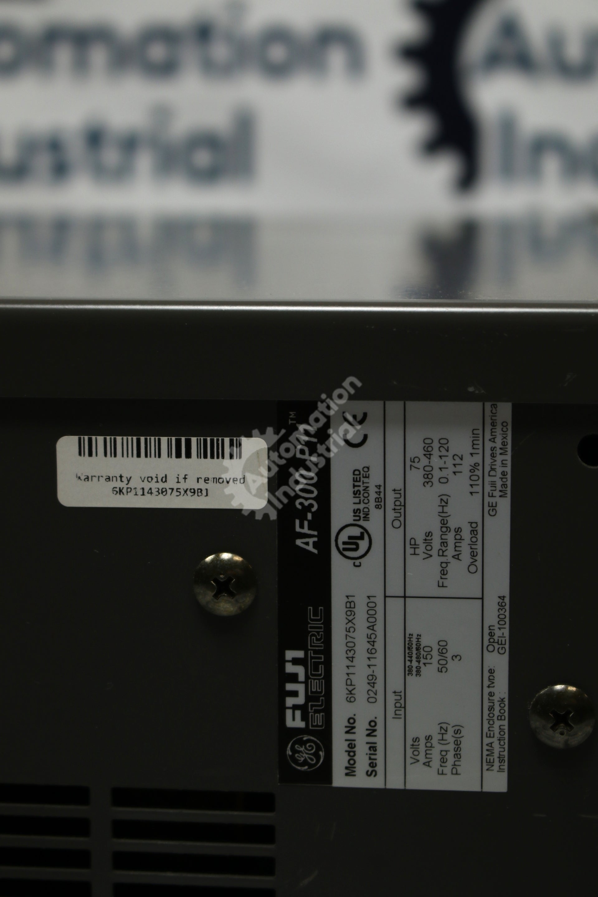 General Electric GE Fuji 6KP1143075X9B1 75HP Drive