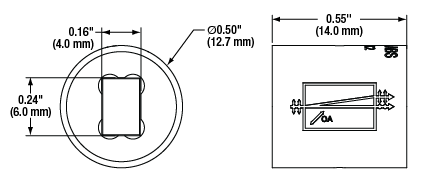 T-BDY12-2000 - YVO4 Beam Displacer, 1.2 mm Beam Separation, Ø1/2" Housing, 2000 nm V Coating