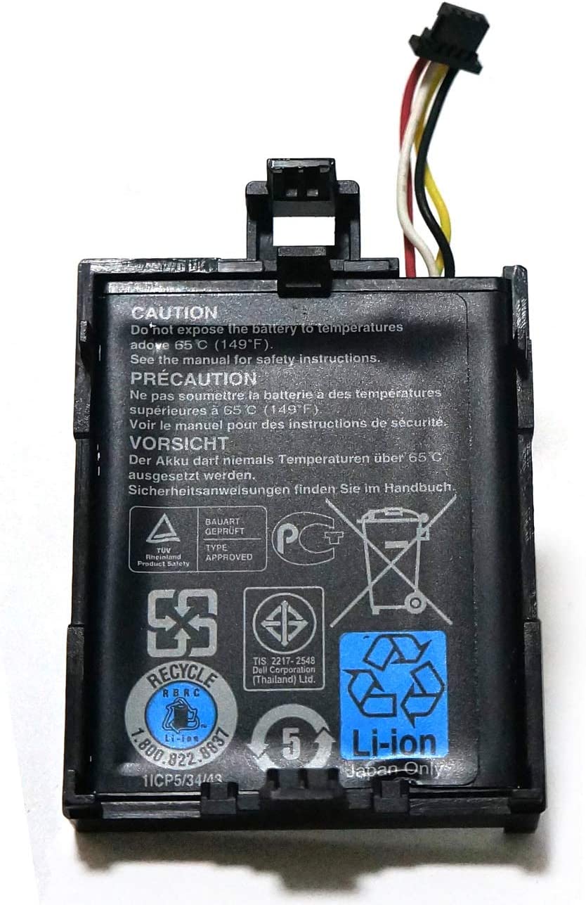 Batería T40JJ Controladora RAID 70K80 H132V para Perc H710 H710P H810 M620 R320 R420 R520 R620 R720 R820 T110 II T420 070K80 0H132V 0T40JJ - 3.6V 1.6Wh/460mAh