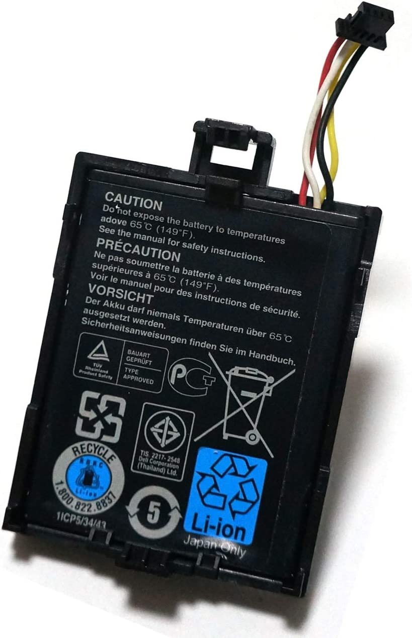 Batería T40JJ Controladora RAID 70K80 H132V para Perc H710 H710P H810 M620 R320 R420 R520 R620 R720 R820 T110 II T420 070K80 0H132V 0T40JJ - 3.6V 1.6Wh/460mAh