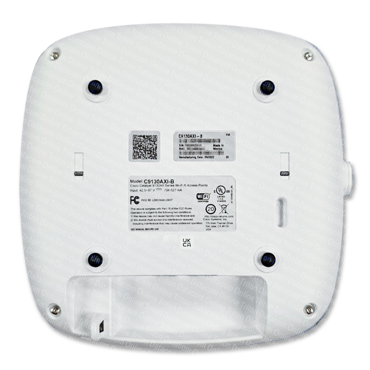C9130AXI-A - Cisco Catalyst Wireless Access Point 9130, WiFi6, 8X8:8 MU-MIMO, Internal Antennas, North America (Non-USA) Regulatory Domain, up to 5Gbps speeds