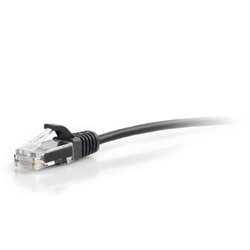 Cables To Go 8in (0.2m) Cat6 Snagless Unshielded (UTP) Slim Ethernet Network Patch Cable - Black