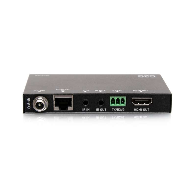 Cables To Go HDMI HDBaseT + RS232 and IR over Cat Extender Single Gang Wall Plate Transmitter to Ultra-Slim Box Receiver - 4K 60Hz