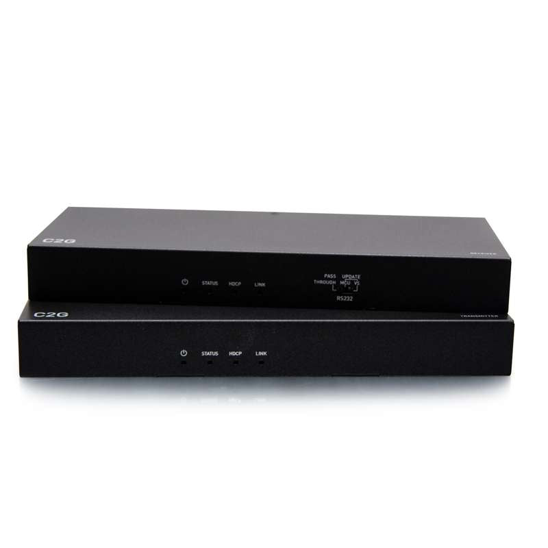 Cables To Go HDMI HDBaseT + 3.5mm, USB-B to A, and RS232 over Cat Extender Box Transmitter to Box Receiver - 4K 60Hz