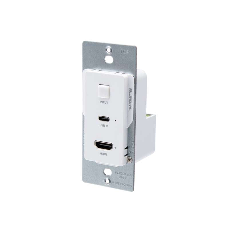 Cables To Go HDMI HDBaseT + USB-C Data and Video Over Cat Extender Wall Plate Transmitter to Box Receiver - 4K