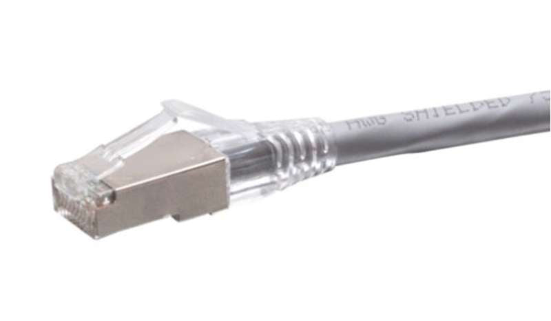 Cables To Go 1ft (0.3m) F-Series Cat6a Snagless Shielded (STP) Network Cable - Gray, TAA Complaint