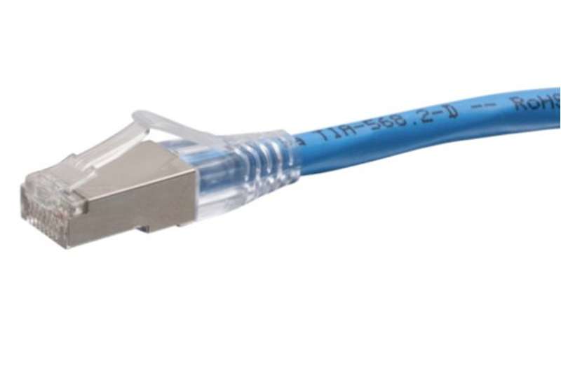 Cables To Go 20ft (6.1m) F-Series Cat6a Snagless Shielded (STP) Network Cable - Blue, TAA Complaint