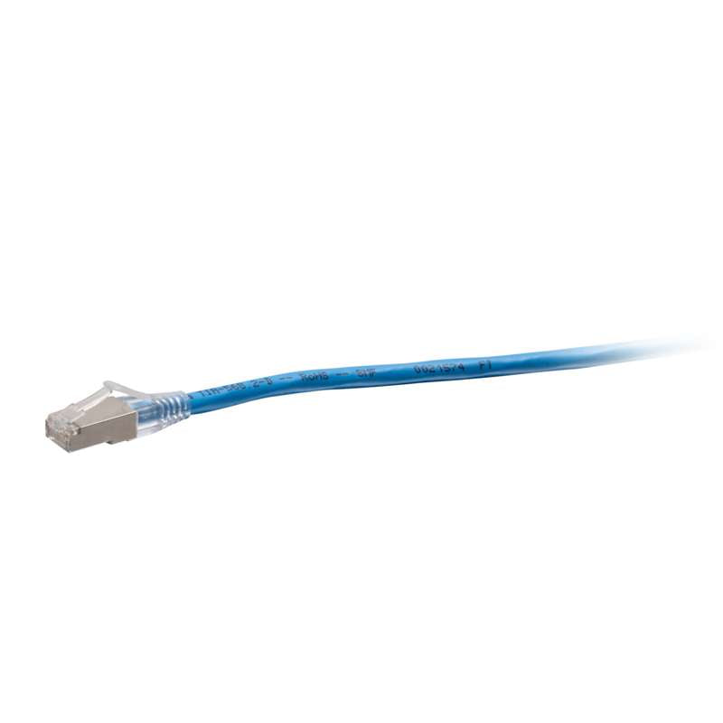 Cables To Go 25ft (7.6m) F-Series Cat6a Snagless Shielded (STP) Network Cable - Blue, TAA Complaint