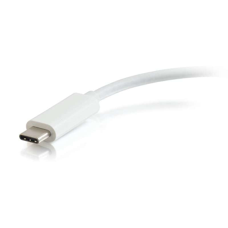 Cables To Go USB-C to Ethernet Adapter with 3-Port USB Hub - White