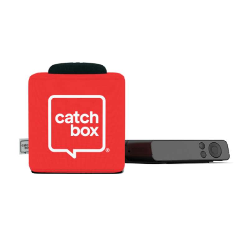 Catchbox Plus System with 2 channel Hub DSP receiver with Networking and DANTE, 1 Cube incl chargers, Standard - Red