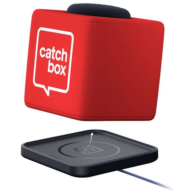 Catchbox Plus System with 4 channel Hub DSP receiver with 1 Cube incl chargers, Standard - Red