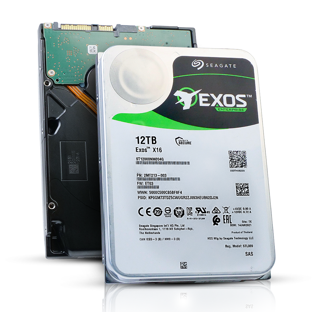 Seagate Exos X16 ST12000NM004G 12TB 7.2K RPM SAS 12Gb/s 512e SED 3.5in Hard Drive