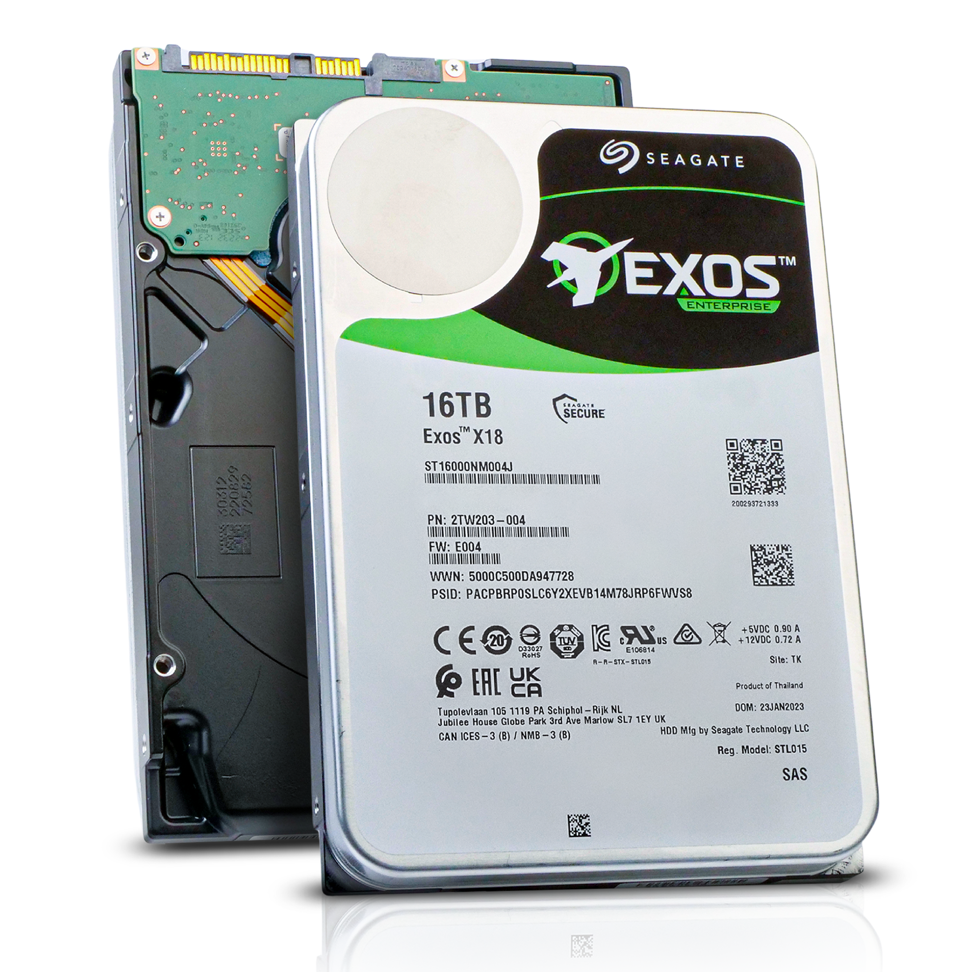 Seagate Exos X18 ST16000NM004J 16TB 7.2K RPM SAS 12Gb/s 3.5in Hard Drive