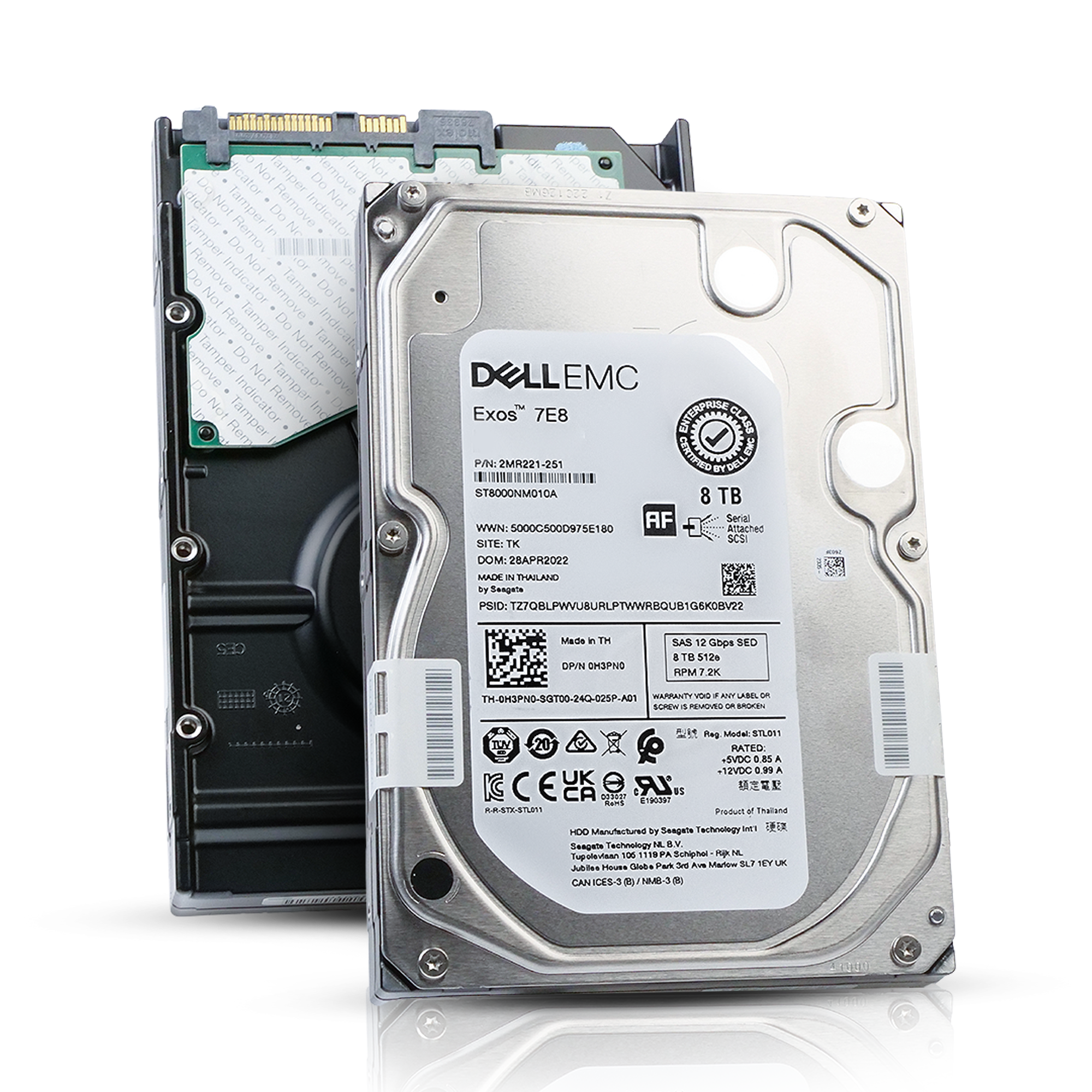 Dell/Seagate Exos 7E8 ST8000NM010A 8TB 7.2K RPM SAS 12Gb/s 512e 256MB 3.5in Refurbished HDD