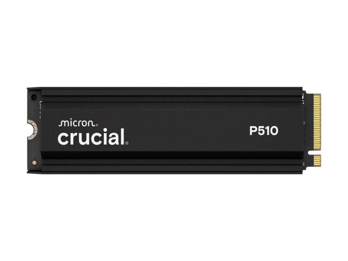 Crucial CT1000P510SSD5 P510 1TB PCIe Gen5 NVMe 2280 M.2 Solid State Drive with Heatsink