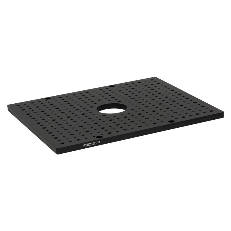 TH-MSB2328/M - Aluminum Breadboard for LCC7201B, 230 mm x 280 mm x 9.5 mm, Ø50 mm Access Hole, M4 and M6 Taps