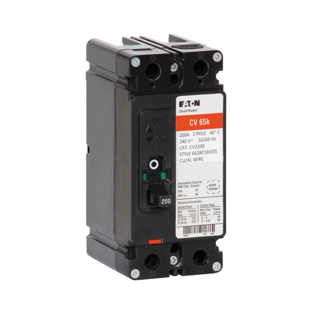 CVS2200XMM | Eaton CVS 200A 2-Pole 240VAC Molded Case Circuit Breaker