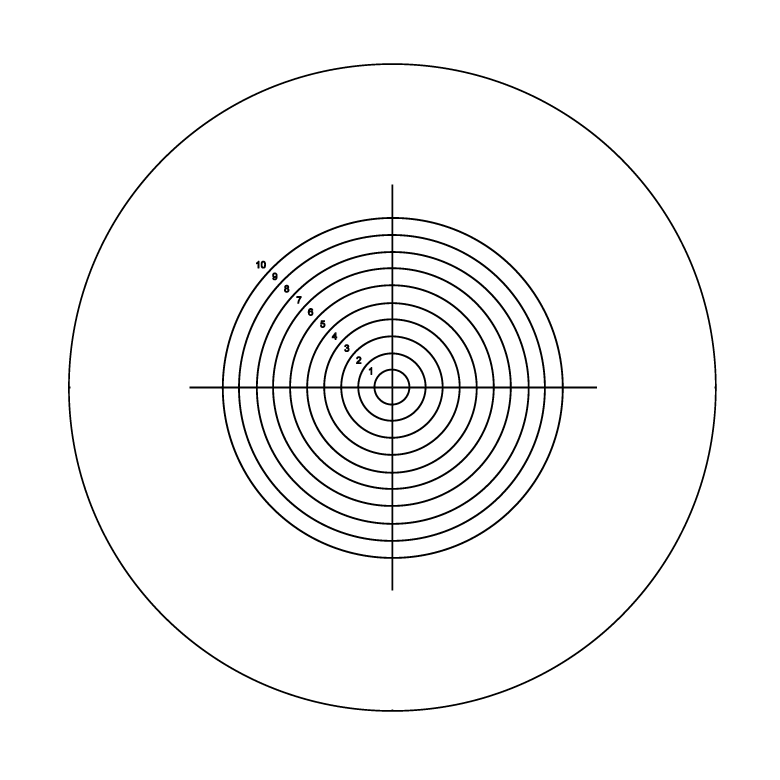 T-R1DS2P - Positive Concentric Circle Reticle, Ø1", UVFS