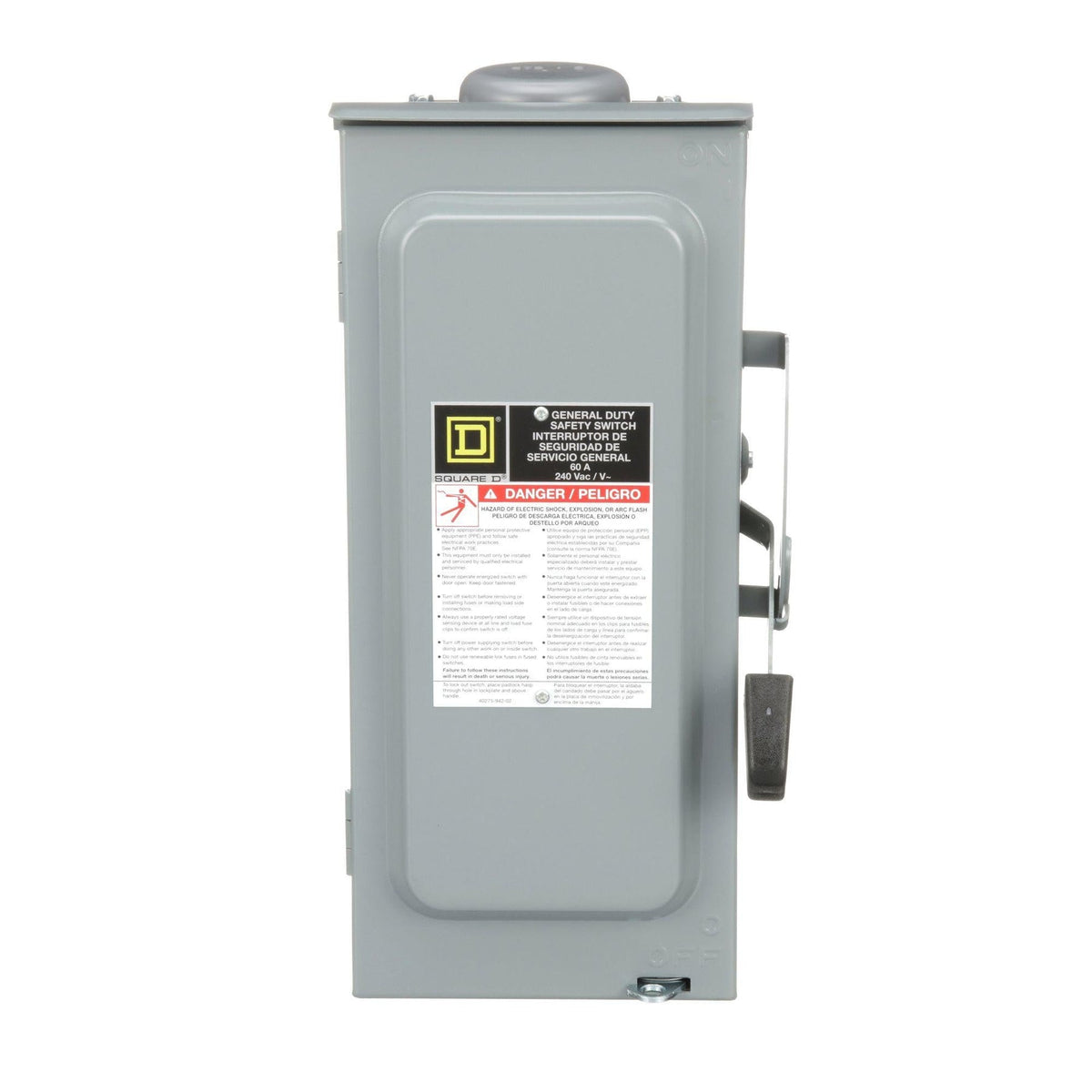 D323NRB | Schneider Electric Square D 30A 3-Pole Non-Fusible Safety Switch