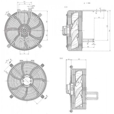 FN031-4DZ.0F.A7P2 ZIEHL-ABEGG Axial Fan 0.12/0.18kW 3-230/400V 0.39/0.68A 1450/1720rpm