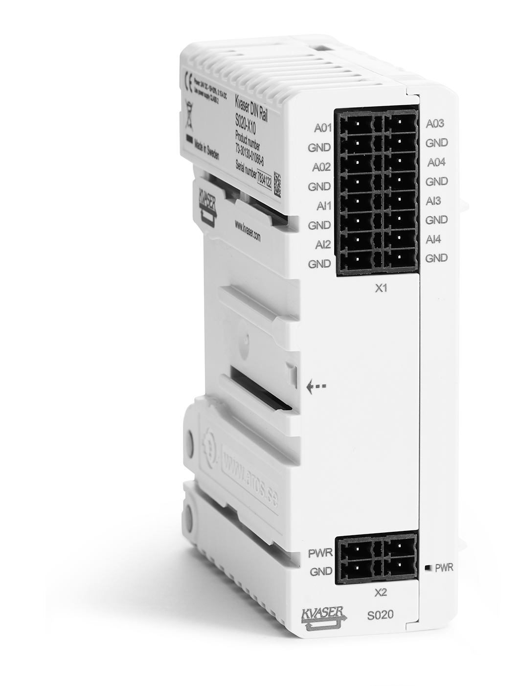 Kvaser DIN-Rail SE400S-X10 Analog add-on