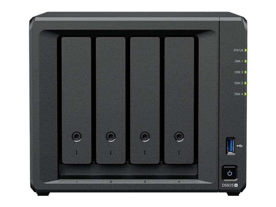 Synology DS925+ 4-bay DiskStation AMD Ryzen V1500B 2.2 GHz Quad-Core Network Storage