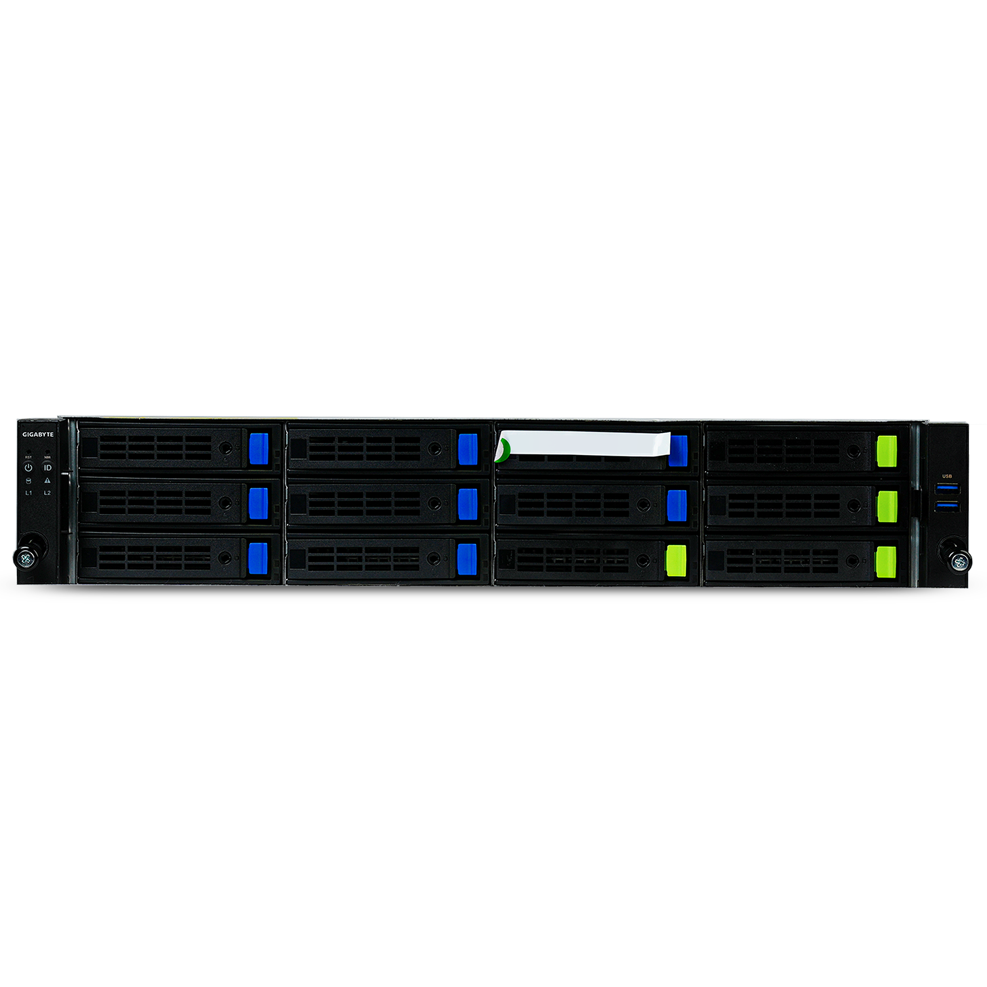 Gigabyte R282-Z96 2U GPU Server Dual AMD EPYC 7282 32-Core 32x DDR4 DIMM 12x SATA/SAS/NVMe Hot-Swap Bay 3x GPU Slots 2x2000W ConnectX-5 Refurbished