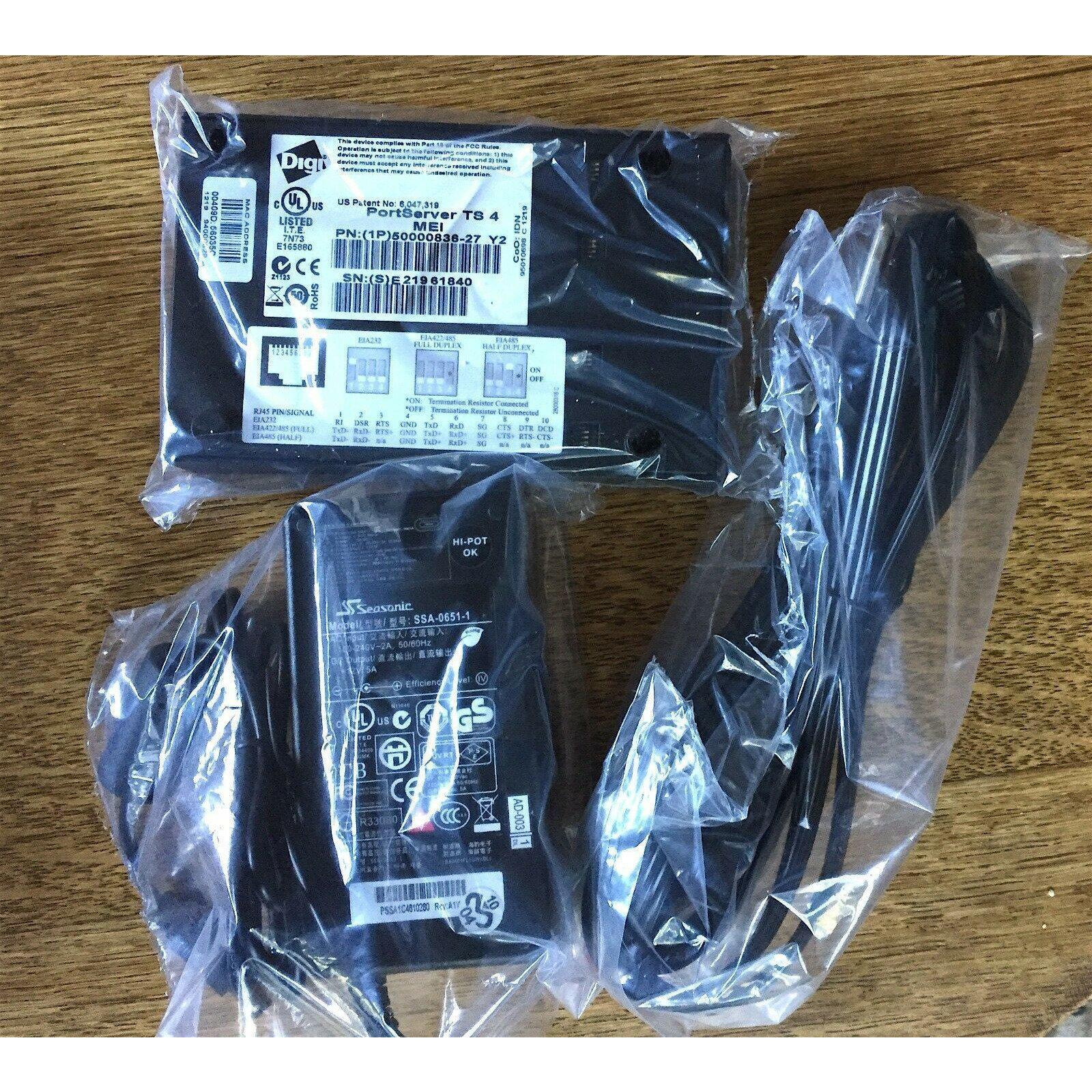 Digi Portserver TS-4 MEI 50000836-27 w/ AC adapter+full warranty Port Server TS4-FoxTI