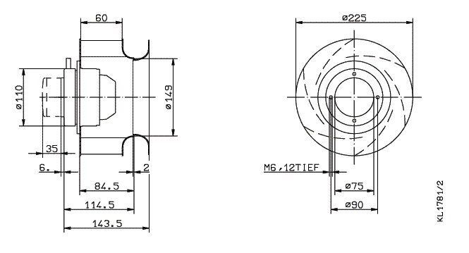 RH22M-2DK.1E.2R ZIEHL-ABEGG centrifugal fan 3-400V 50HZ 2290RPM