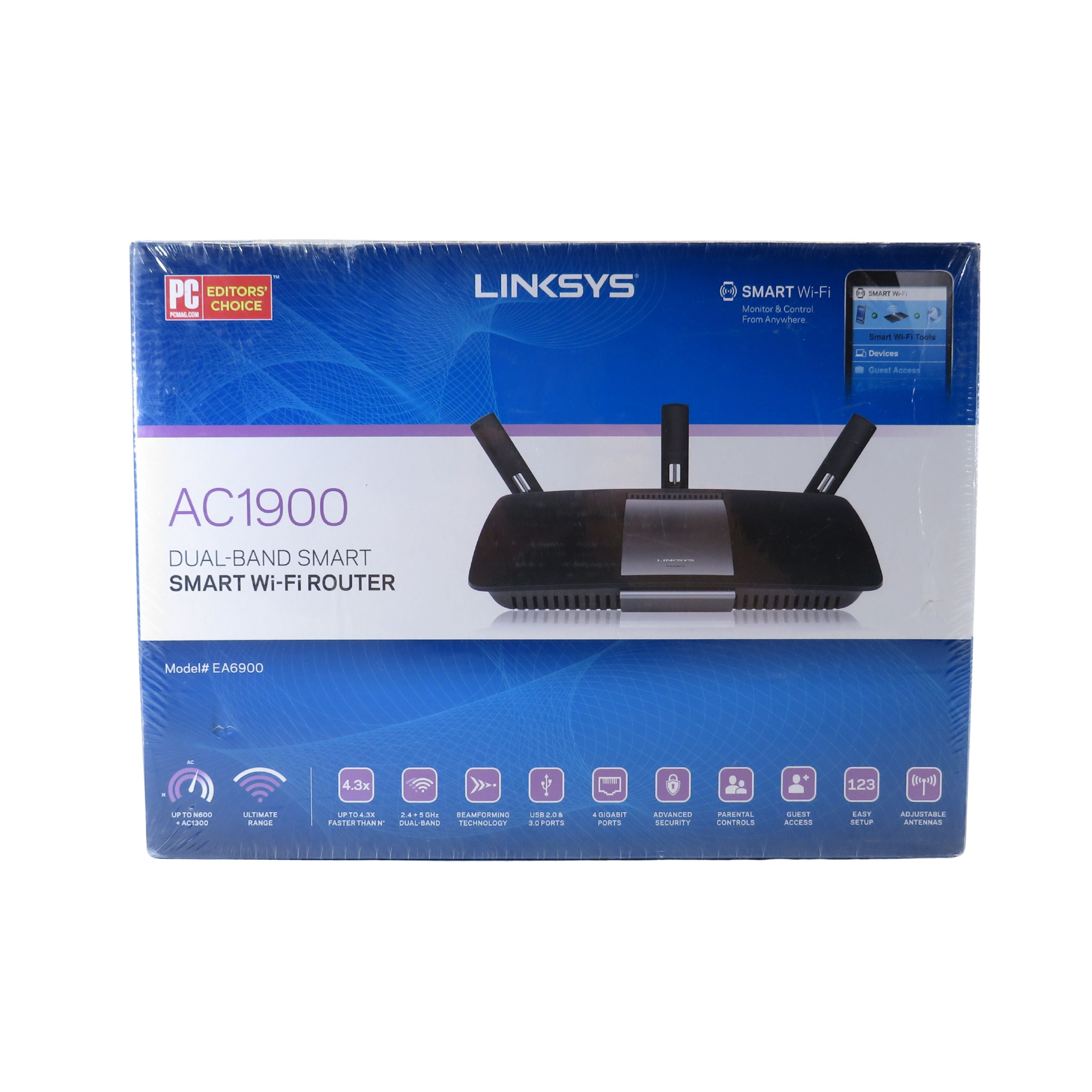 LINKSYS EA6900 WiFi 5 Gigabit Dual Band Antenna Wireless Router, Black