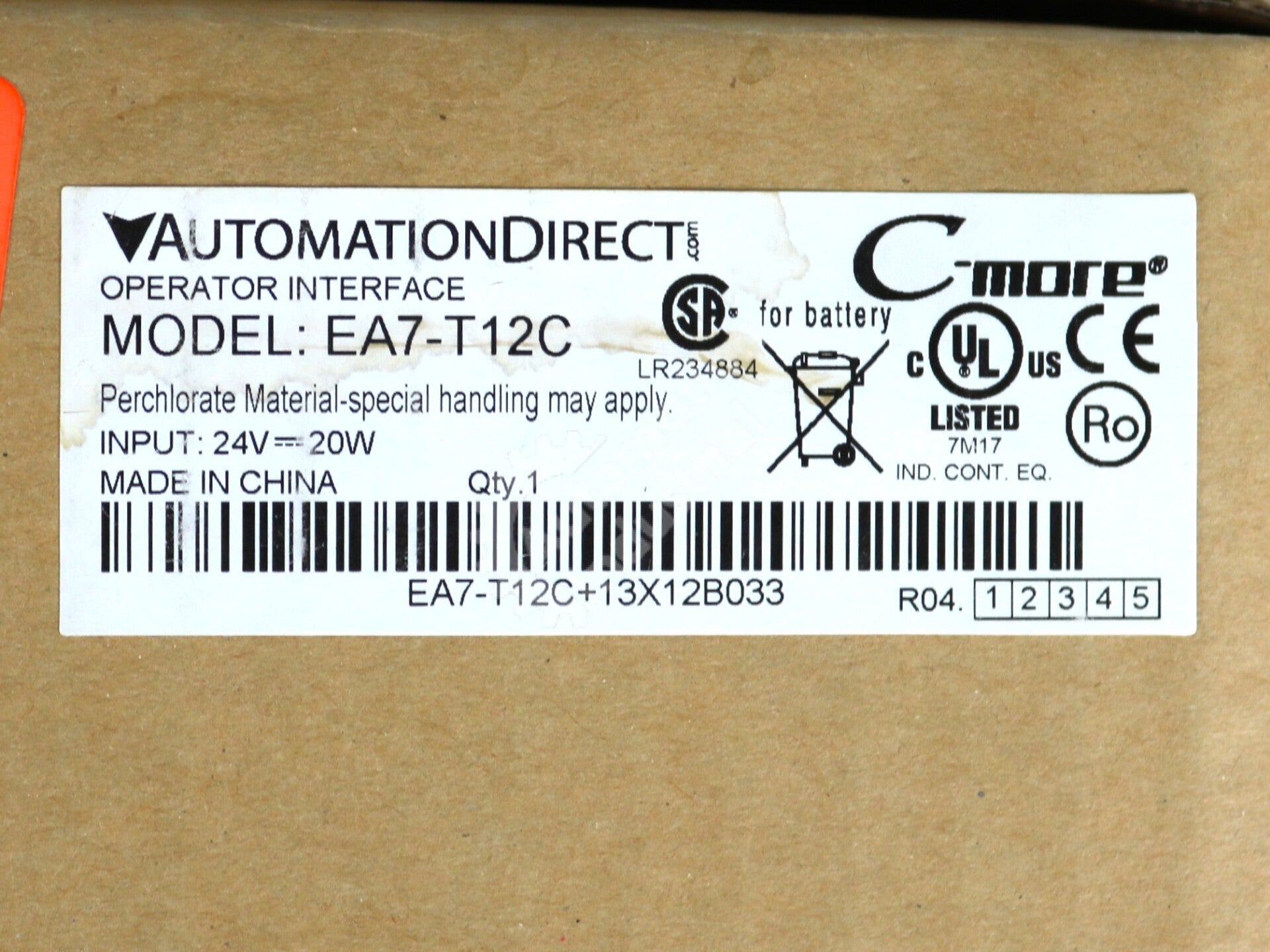 EA7-T12C By Automation Direct 12 Inch Touchscreen HMI EA7 Series NSFP
