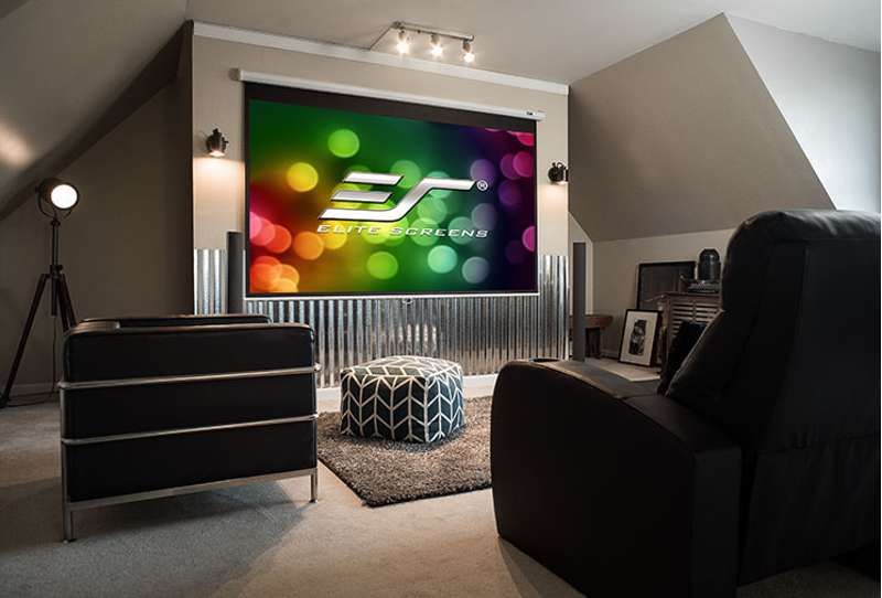 Elite Screens Manual B Series, 100-inch Diag., 16:9 Manual Screen, MaxWhite2 Material