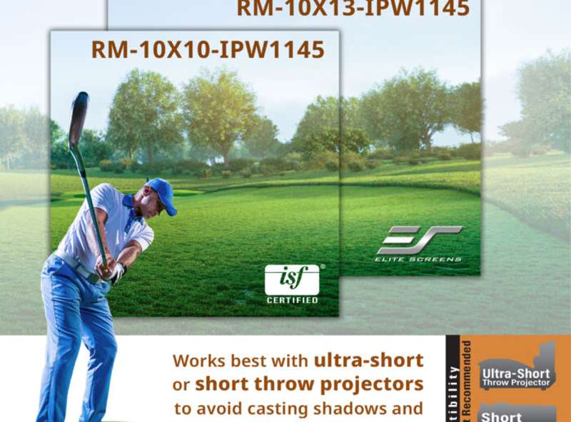 Elite Screens Designer Cut ImpactWhite 1145 Multi-Sport/Golf Impact Screen Raw Triple-Layer Material, 120" x 120"