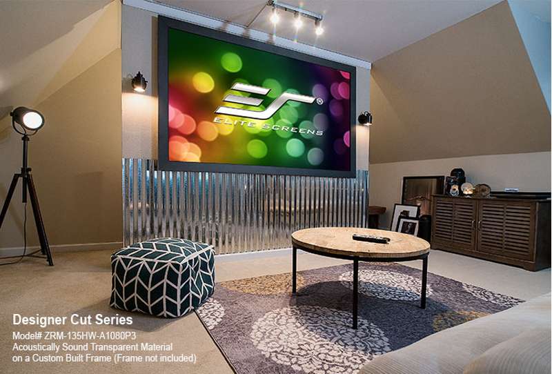 Elite Screens Designer Cut Series, 150-inch Diag., 16:9 DIY Screen, CineWhite A8K Material