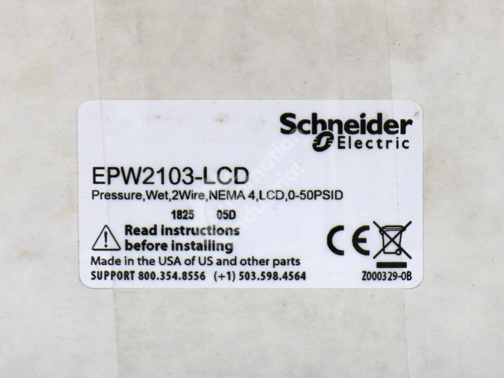 EPW2103-LCD By Schneider Electric Differential Air Pressure Transducer