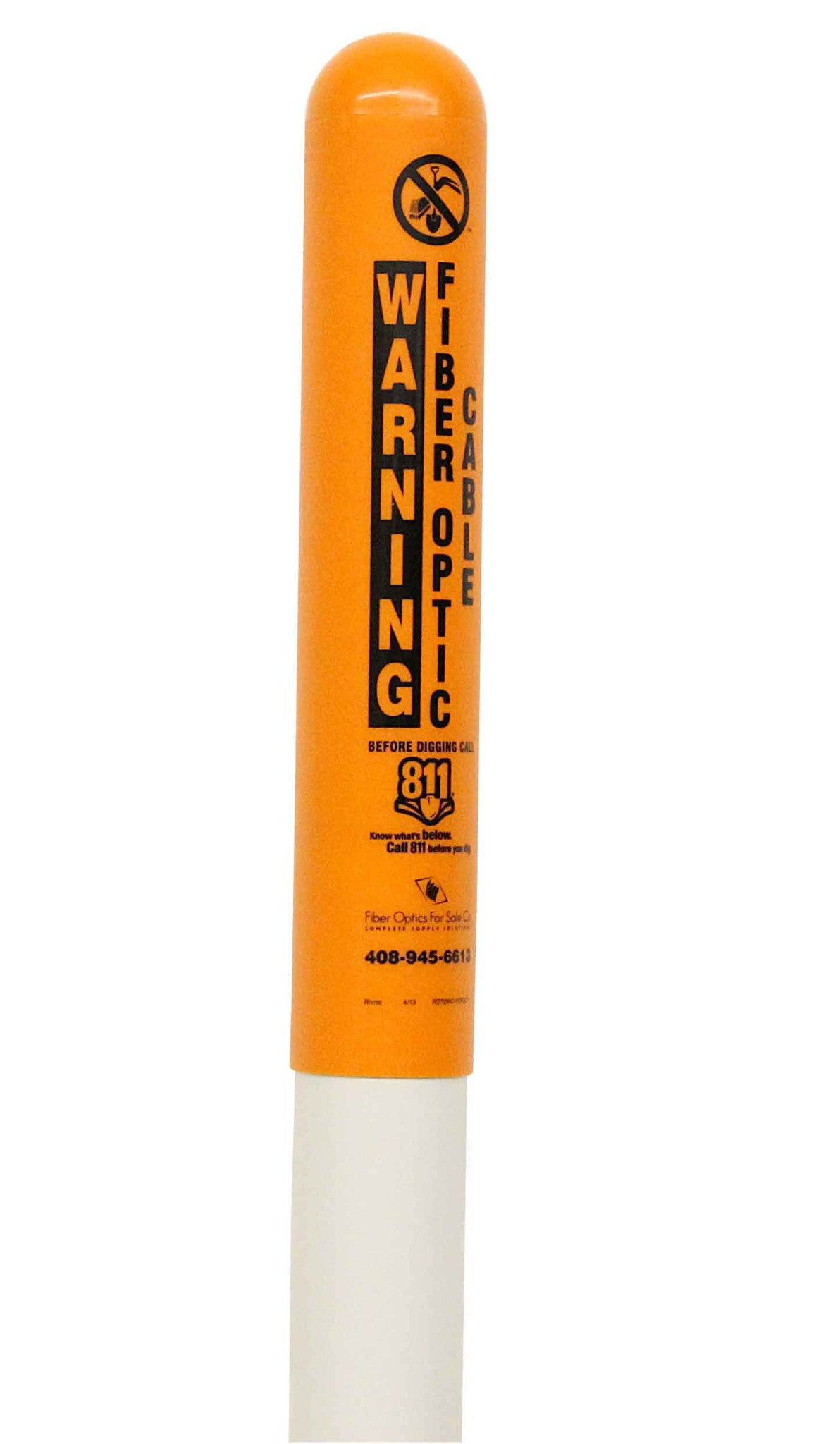 Domed Post, 3" x 6', orange cap, white pipe
