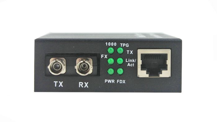 Media Converter ST Multimode 10/100/1000 Base-T/TX to 1000 Base-FX