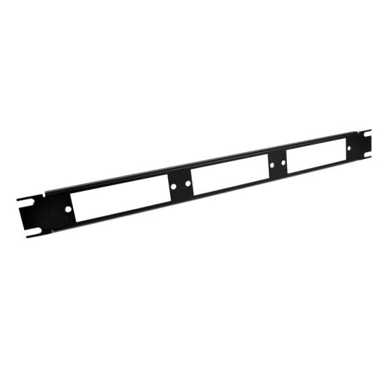 Patch Panel Frame 1RU Flush Mount 19" Holds (3) Adapter Plates Unloaded Black