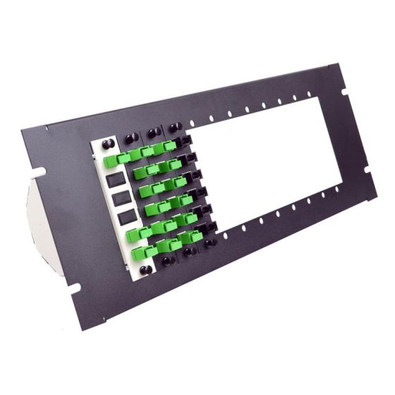 Patch Panel Frame 4RU Flush Mount 19" Holds (12) Adapter Plates Unloaded Black
