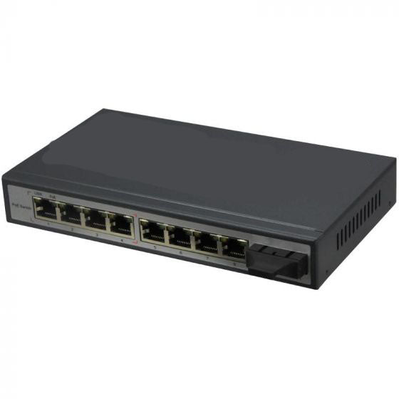 Media Switch 10/100Mbps 802.3af PoE 8-Port + 1 Port Fiber 10/100Mbps Desktop