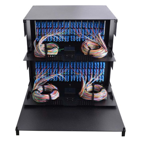 8RU Rack Mount Enclosure loaded w/24 Duplex SC/UPC Plate, Pigtails