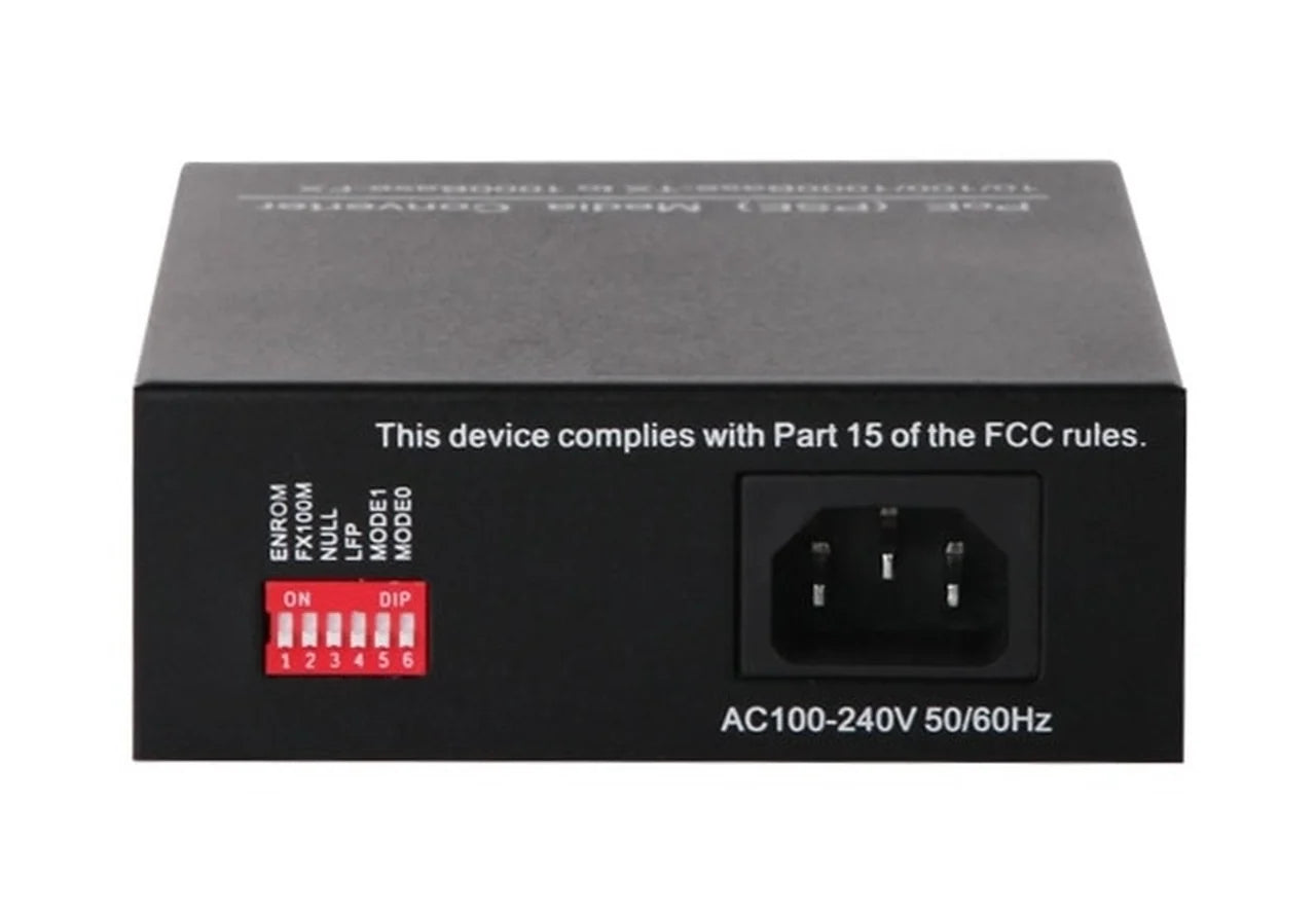 FC-1001-PSE Gigabit Ethernet 10/100/1000BaseTx to SFP slot fiber media converter with PoE+ 30W PSE, AC direct input