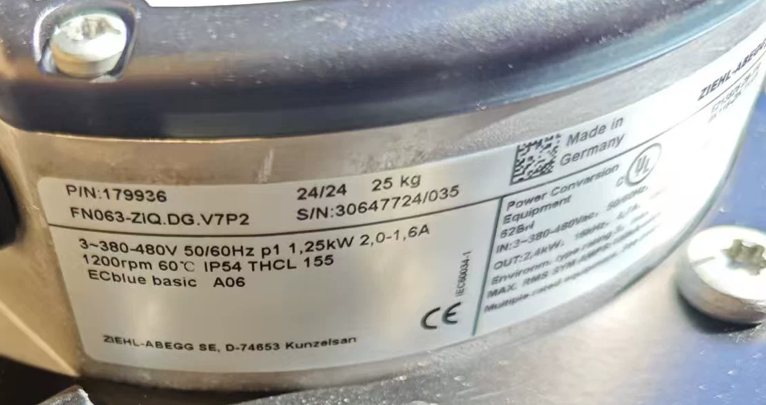 FN063-ZIQ.DG.V7P2(Art:179936) ZIEHL-ABEGG Axial Fan 380/480V