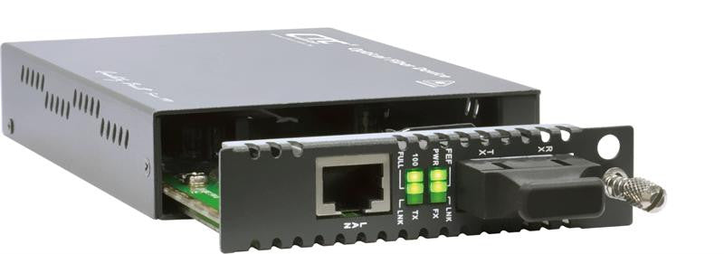 FRM220-10-100I-SC080 Fast Ethernet to SC singlemode managed fiber media converter, long-haul 80km
